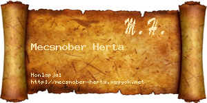 Mecsnober Herta névjegykártya
